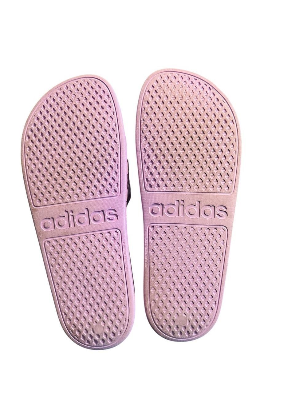 Adidas Adilette Aqua Slides Women’s Size 11 Pink White Stripes Comfort Sandals - Picture 9 of 9